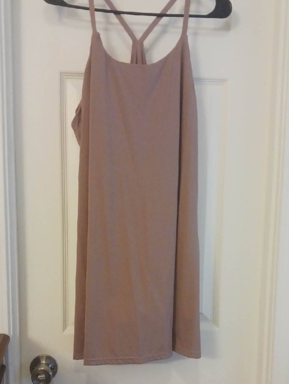 Pink/tan Women’s Dress with Strappy Backbuilt In Shorts